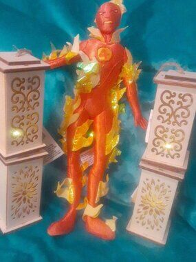 Marvel Kellytoy Fantastic Four Johnny Storm the Human Torch 14" plush doll. 2005